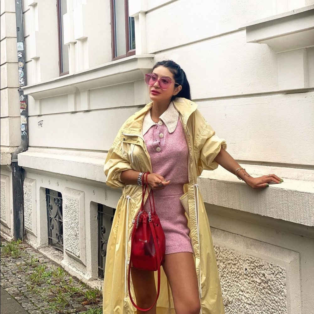 Zara pastel yellow rain coat